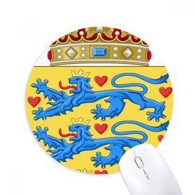 Dıythinker Danimarka Ulusal Amblem Ülke Baskılı Yuvarlak Kaymaz Kauçuk Mouse Pad