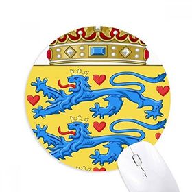 Dıythinker Danimarka Ulusal Amblem Ülke Baskılı Yuvarlak Kaymaz Kauçuk Mouse Pad