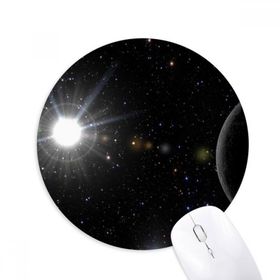 Dıythinker Dark Sky Night Beyaz Baskılı Yuvarlak Kaymaz Kauçuk Mouse Pad