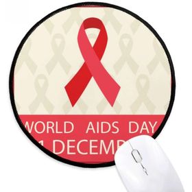 Dıythinker Dayanışma Kırmızı Kurdele AIDS Gün Yuvarlak Kaymaz Mouse Pad