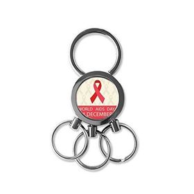 Dıythinker Dayanma Sembolü Kırmızı Kurdele 1 Aralık Dünya Yardımı Günü Hiv Farkındalığı Metal Anahtarlık