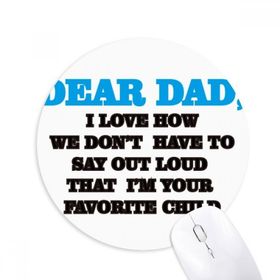 Dıythinker Dear Dad Letter Festival Baskılı Yuvarlak Kaymaz Kauçuk Mouse Pad