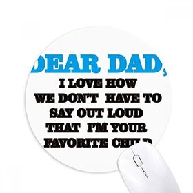 Dıythinker Dear Dad Letter Festival Baskılı Yuvarlak Kaymaz Kauçuk Mouse Pad