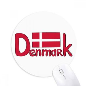 Dıythinker Demark Ulusal Bayrak Kırmızı Desen Baskılı Yuvarlak Kaymaz Kauçuk Mouse Pad