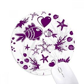 Dıythinker Deniz tabanı dünya Balık Hayvan Baskılı Yuvarlak Kaymaz Kauçuk Mouse Pad