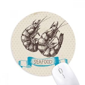 Dıythinker Deniz Ürünleri Karides Deniz Organizması Baskılı Yuvarlak Kaymaz Kauçuk Mouse Pad