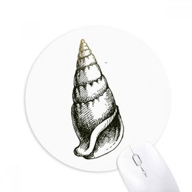 Dıythinker Deniz Yaşamı Siyah Salyangoz Desenli Baskılı Yuvarlak Kaymaz Kauçuk Mouse Pad