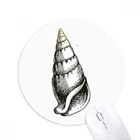 Dıythinker Deniz Yaşamı Siyah Salyangoz Desenli Baskılı Yuvarlak Kaymaz Kauçuk Mouse Pad