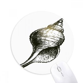 Dıythinker Deniz Yaşamı Siyah Salyangoz İllüstrasyonu Baskılı Yuvarlak Kaymaz Kauçuk Mouse Pad