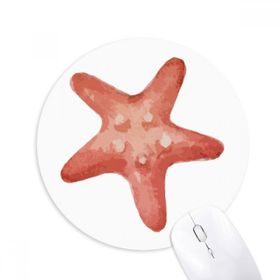 Dıythinker Deniz Yıldızı Deniz Yaşamı Kırmızı İllüstrasyon Baskılı Yuvarlak Kaymaz Kauçuk Mouse Pad