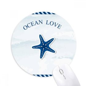 Dıythinker Deniz Yıldızı Okyanus Aşk Deniz Yelkenli Mavi Baskılı Yuvarlak Kaymaz Kauçuk Mouse Pad