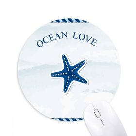 Dıythinker Deniz Yıldızı Okyanus Aşk Deniz Yelkenli Mavi Baskılı Yuvarlak Kaymaz Kauçuk Mouse Pad