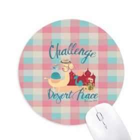 Dıythinker Deve Kuş Kalesi Kırmızı Mavi Kare Baskılı Yuvarlak Kaymaz Kauçuk Mouse Pad