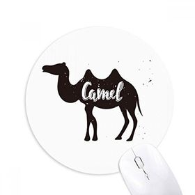 Dıythinker Deve Siyah ve Beyaz Hayvan Baskılı Yuvarlak Kaymaz Kauçuk Mouse Pad