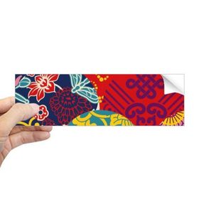 Dıythinker Dikdörtgen Çiçekler Yapraklar Çin Düğüm Deseni Japon Stil Dizüstü Bilgisayar Pencere Çıkartması