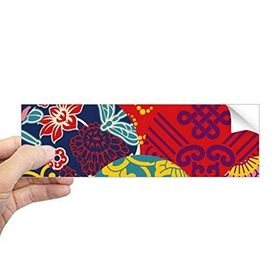 Dıythinker Dikdörtgen Çiçekler Yapraklar Çin Düğüm Deseni Japon Stil Dizüstü Bilgisayar Pencere Çıkartması