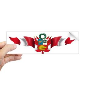 Dıythinker Dikdörtgen Peru Bayrağı Ulusal Amble Dizüstü Bilgisayar Pencere Çıkartması