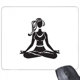 Dıythinker Dikdörtgen Yoga Kız Keep Healthy Cross Legged Spor Silüeti Kaymaz Kauçuk Fare Altlığı
