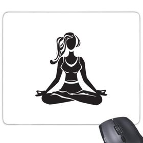 Dıythinker Dikdörtgen Yoga Kız Keep Healthy Cross Legged Spor Silüeti Kaymaz Kauçuk Fare Altlığı