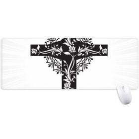 Dıythinker Din Hıristiyanlık Kutsal Çapraz Çiçek Taç Kaymaz Mouse Pad