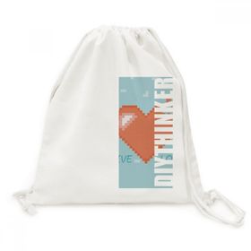 Dıythinker Disappear Heart Give Love Pixel Kanvas İpli Sırt Çantası