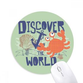 Dıythinker Discover World Yengeç Deniz Organizması Baskılı Yuvarlak Kaymaz Kauçuk Mouse Pad