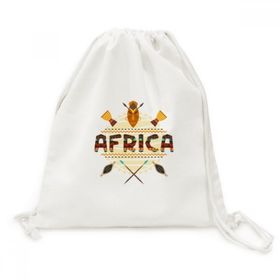 DIYthinker-DIYThinker Afrika Fantezi Metin Totem İşaretler Tuval İpli Sırt Çantası