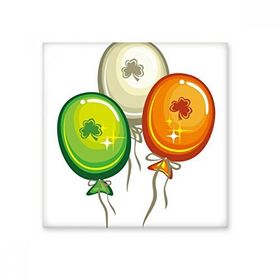 Dıythinker Dört Yapraklı Yonca Balonu İrlanda St Patricks Day 10x10 cm Seramik Karo