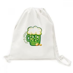 Dıythinker Dört Yapraklı Yonca Bira İrlanda St.Patrick Günü Tuval İpli Sırt Çantası