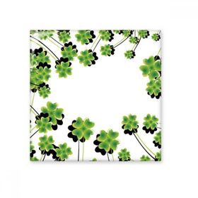 Dıythinker Dört Yapraklı Yonca Daire Gölge İrlanda St Patricks Day 10x10 cm Seramik Karo