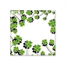 Dıythinker Dört Yapraklı Yonca Daire Gölge İrlanda St Patricks Day 10x10 cm Seramik Karo