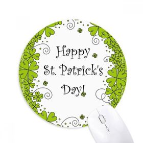 Dıythinker Dört Yapraklı Yonca İrlanda Happy St.Patrick's Day Baskılı Yuvarlak Kaymaz Kauçuk Mouse Pad