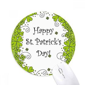 Dıythinker Dört Yapraklı Yonca İrlanda Happy St.Patrick's Day Baskılı Yuvarlak Kaymaz Kauçuk Mouse Pad