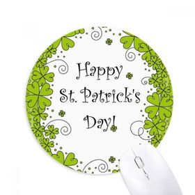 Dıythinker Dört Yapraklı Yonca İrlanda Happy St.Patrick's Day Baskılı Yuvarlak Kaymaz Kauçuk Mouse Pad