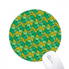 Dıythinker Dört Yapraklı Yonca İrlanda St.Patrick's Day Baskılı Yuvarlak Kaymaz Kauçuk Mouse Pad