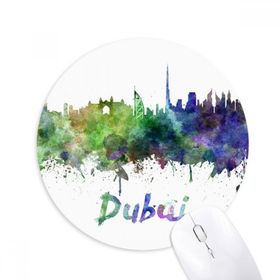 Dıythinker Dubai Birleşik Arap Emirlikleri Şehir Baskılı Yuvarlak Kaymaz Kauçuk Mouse Pad