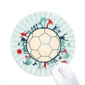 Dıythinker Dünya Ağaçları Futbol Futbol Spor Baskılı Yuvarlak Kaymaz Kauçuk Mouse Pad