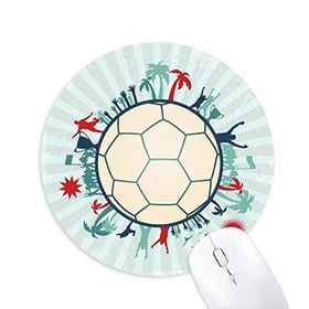 Dıythinker Dünya Ağaçları Futbol Futbol Spor Baskılı Yuvarlak Kaymaz Kauçuk Mouse Pad