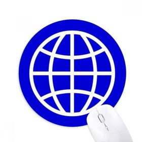Dıythinker Dünya Mavi Kare Uyarı İşareti Baskılı Yuvarlak Kaymaz Kauçuk Mouse Pad