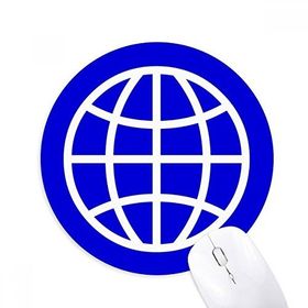 Dıythinker Dünya Mavi Kare Uyarı İşareti Baskılı Yuvarlak Kaymaz Kauçuk Mouse Pad