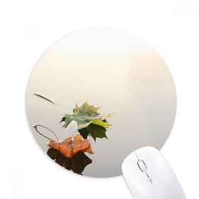 Dıythinker Düşen Yapraklar Bitki Suyu Doğa Baskılı Yuvarlak Kaymaz Kauçuk Mouse Pad