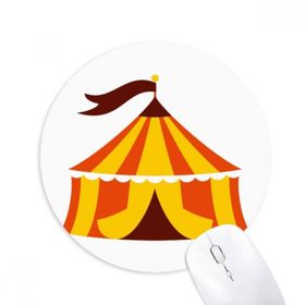 Dıythinker Eğlence Parkı Çadırı Renkli İllüstrasyon Baskılı Yuvarlak Kaymaz Kauçuk Mouse Pad
