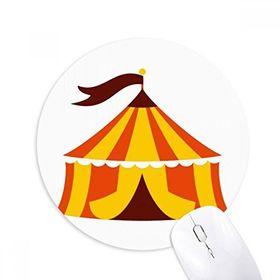 Dıythinker Eğlence Parkı Çadırı Renkli İllüstrasyon Baskılı Yuvarlak Kaymaz Kauçuk Mouse Pad