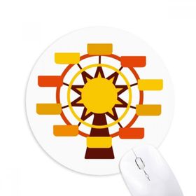Dıythinker Eğlence Parkı Dönme Dolap Renkli İllüstrasyon Baskılı Yuvarlak Kaymaz Kauçuk Mouse Pad