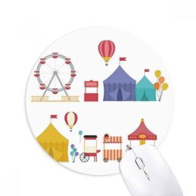 Dıythinker Eğlence Parkı Tesisleri Renkli Desen Baskılı Yuvarlak Kaymaz Kauçuk Mouse Pad