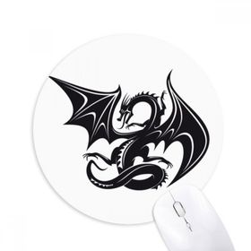 Dıythinker Ejderha animaux Sanat Tahıl Silüeti Baskılı Yuvarlak Kaymaz Kauçuk Mouse Pad