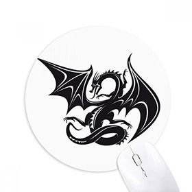 Dıythinker Ejderha animaux Sanat Tahıl Silüeti Baskılı Yuvarlak Kaymaz Kauçuk Mouse Pad