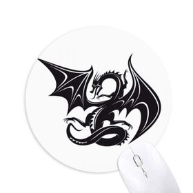 Dıythinker Ejderha animaux Sanat Tahıl Silüeti Baskılı Yuvarlak Kaymaz Kauçuk Mouse Pad