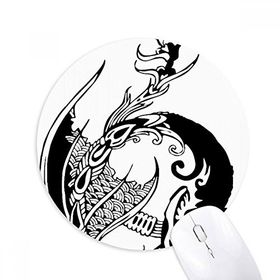 Dıythinker Ejderha Boyama Çin Geleneksel Baskılı Yuvarlak Kaymaz Kauçuk Mouse Pad