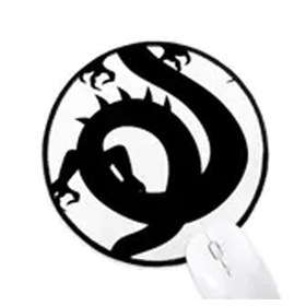 Dıythinker Ejderha Siluet Çin Desen Yuvarlak Kaymaz Mouse Pad